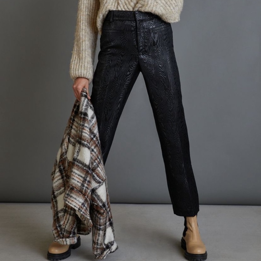 Anthropologie Black Textured Trousers